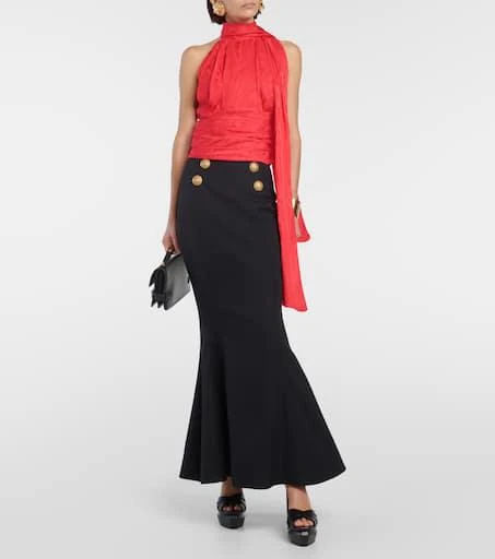 Balmain Halterneck moiré top 2