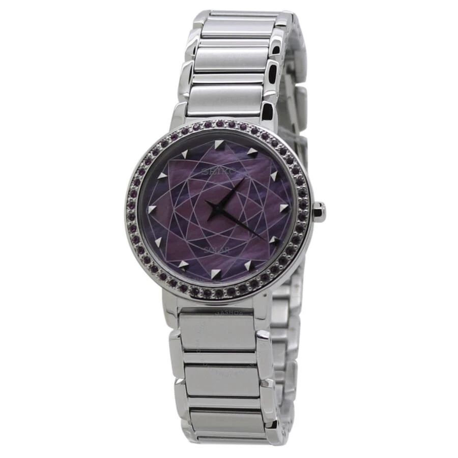 Seiko Discover More Crystal Pink Dial Ladies Watch SUP453P1 1
