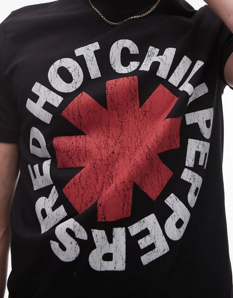 Topman Topman regular fit t-shirt with chilli peppers print in washed black 3