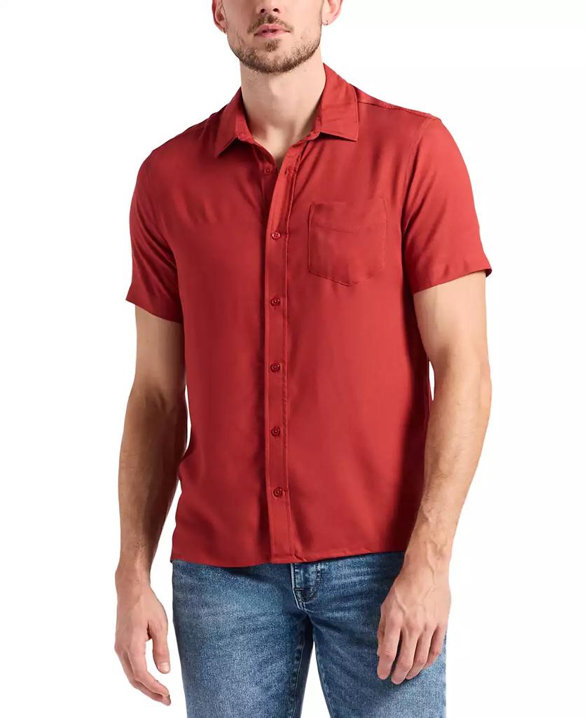 BUFFALO David Bitton Men's Sirilo Fitted Short Sleeve Button-Front Shirt