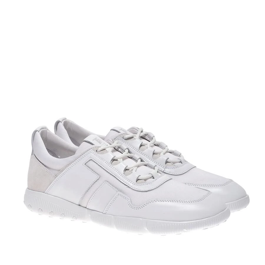 Tod's Men's White Fabric And Leather Low-Top Sneakers 2