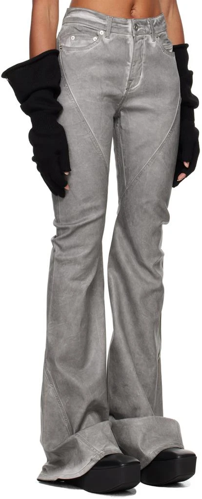 Rick Owens Off-White Bias Bootcut Jeans 2