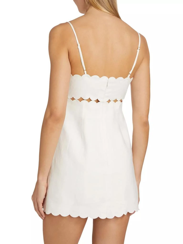 LOVESHACKFANCY Sydow Linen Scallop Minidress 5