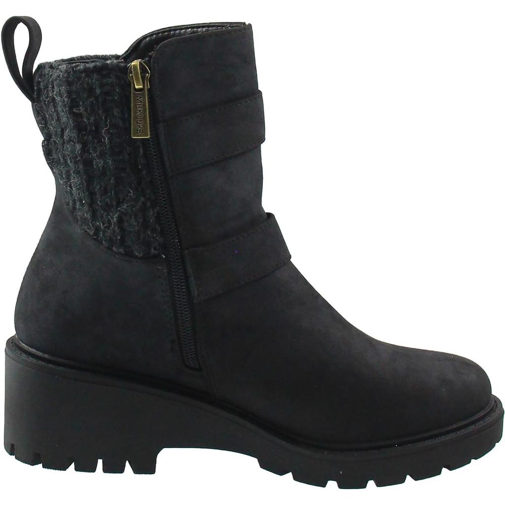 MUK LUKS Fainley Faith Womens Buckle Faux Leather Chelsea Boots