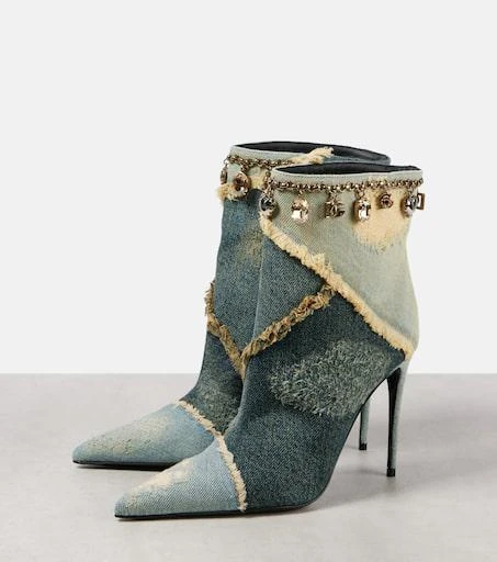 Dolce
Gabbana Embellished denim ankle boots 4