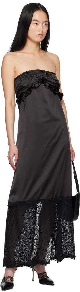 Kika Vargas Black Reed Maxi Dress 4