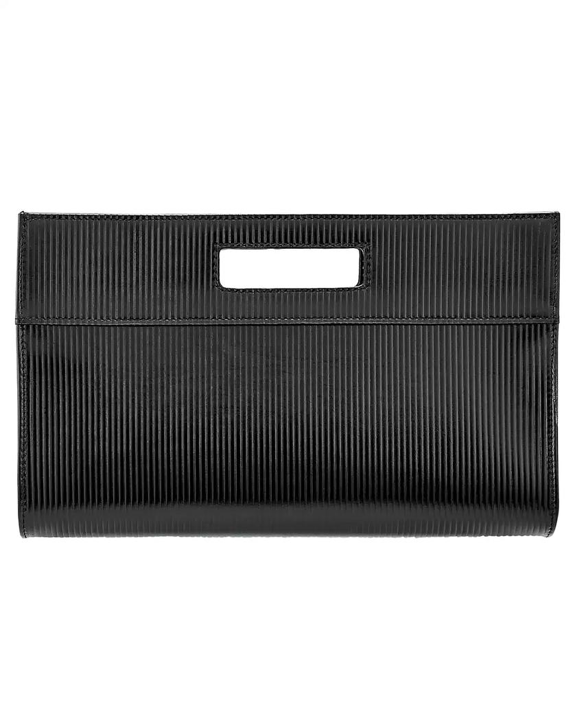 GiGi New York Remy Embossed Stripe Leather Clutch