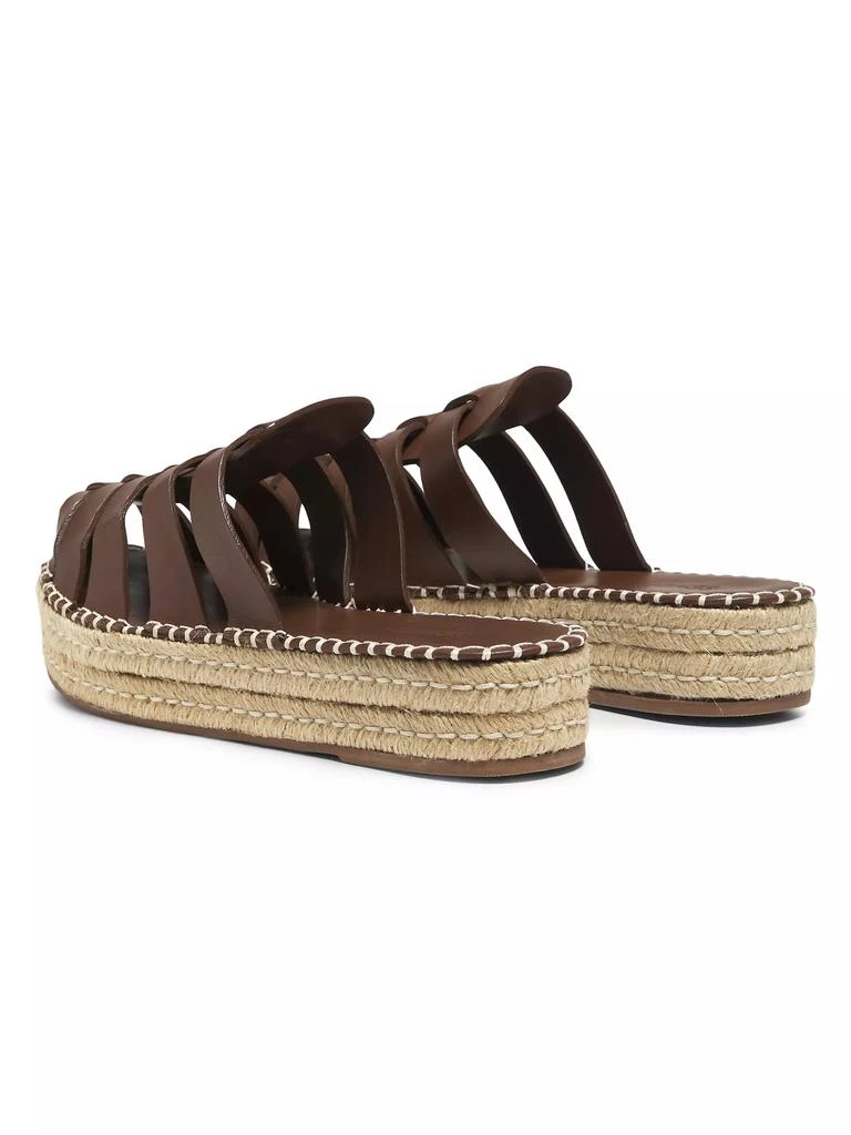 Schutz Valerie 45MM Leather & Raffia Flatform Mules 3