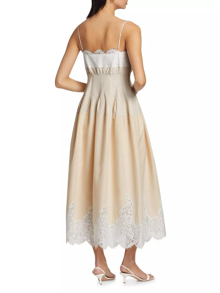 SIMKHAI Lilianna Poplin Lace Combo Midi-Dress 5
