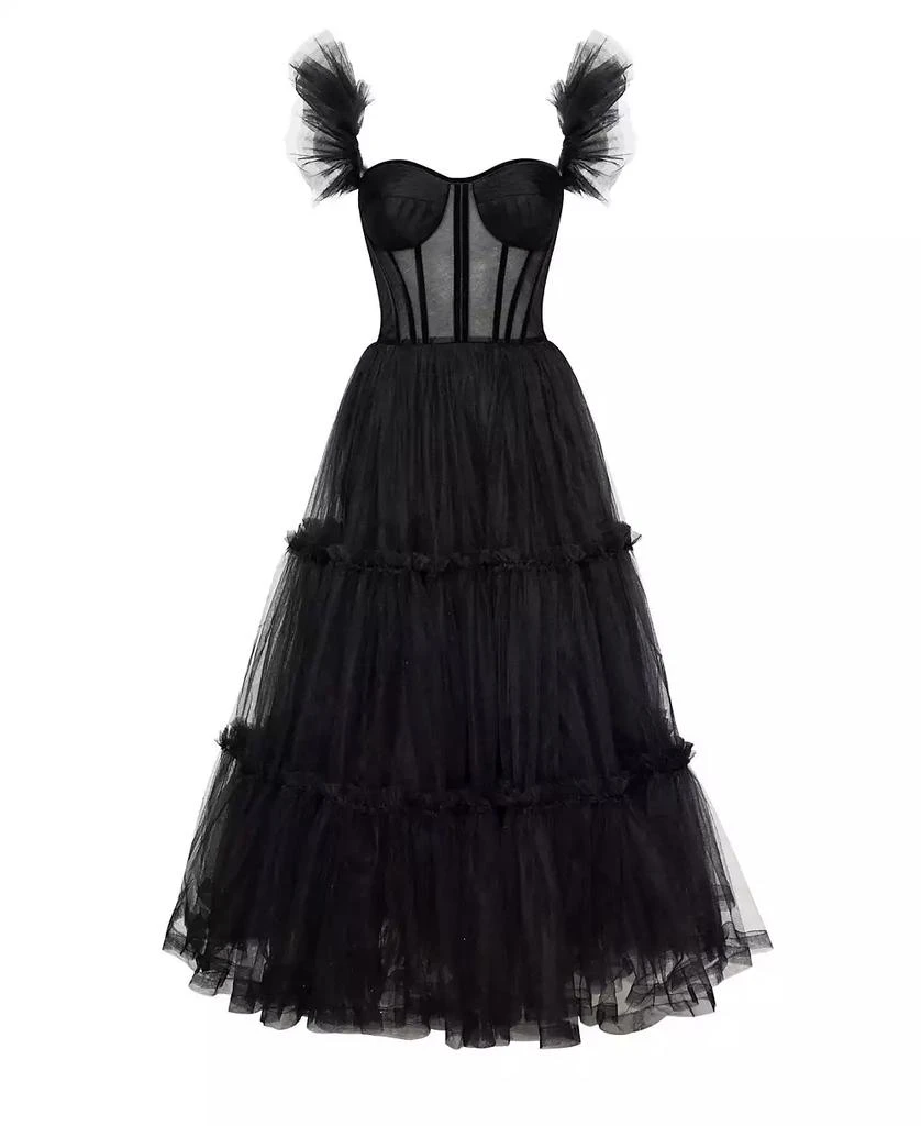 Milla Women's Ruffled Tulle Midi Dress 2