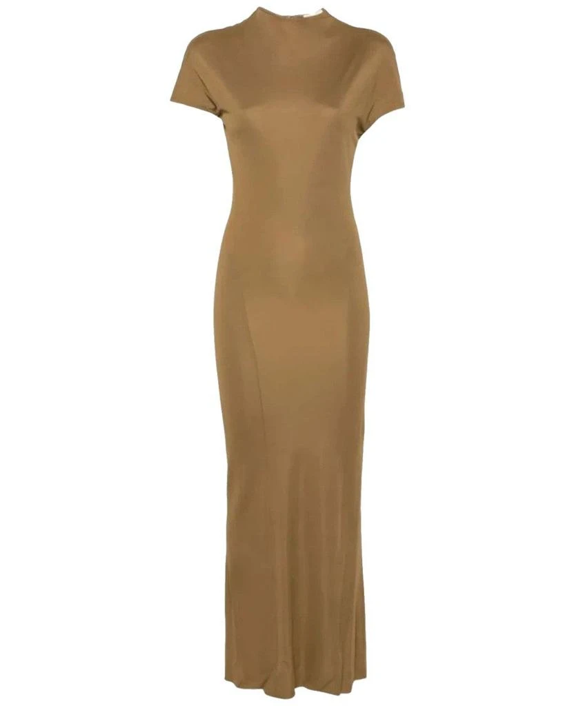 slim fit dress slacks Taja Dress in Golden Ochre  KHAITE