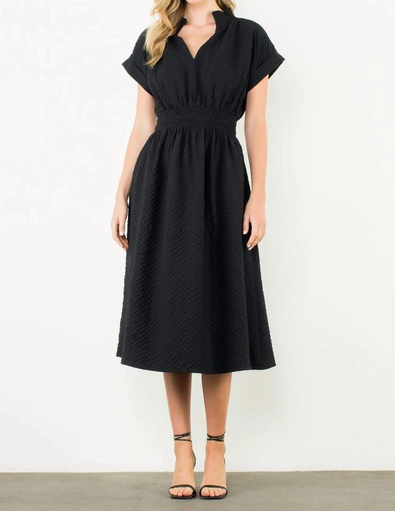 slim fit dress slacks Ponte Flare Dress with Vegan Leather Trim Black / XL main image 1