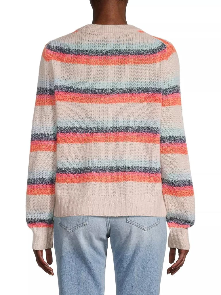 White + Warren Stripe Cashmere Pullover Sweater 5