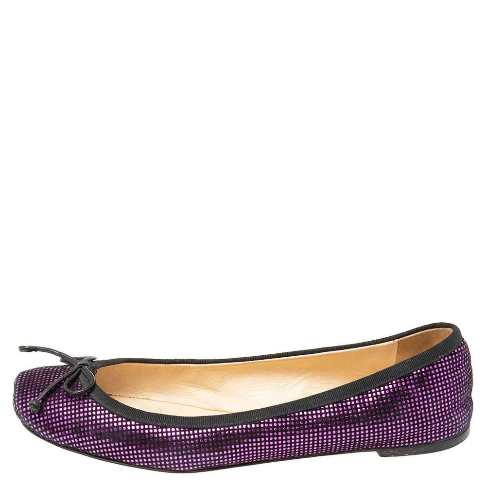 Christian Louboutin Christian Louboutin Purple/Black Suede Rosella Ballet Flats Size 37 2