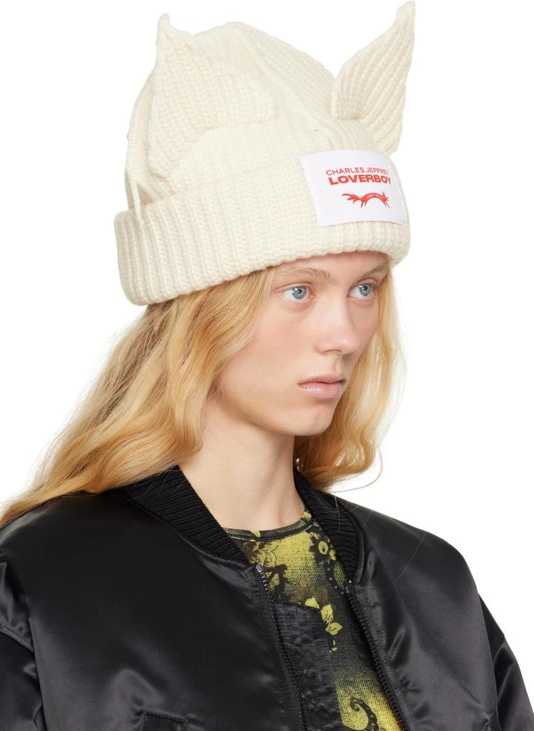 Charles Jeffrey Loverboy White Chunky Ears Beanie 2