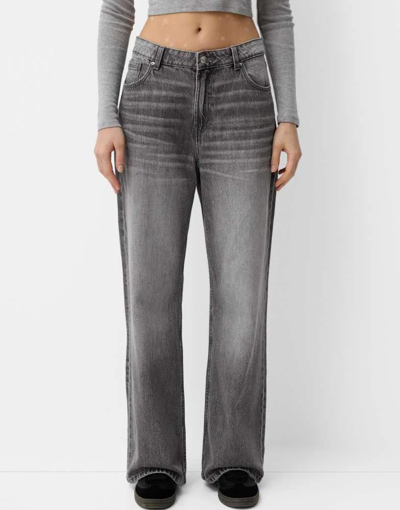 Bershka Bershka baggy jeans in grey 1