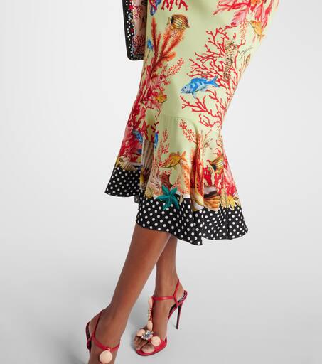 Dolce & Gabbana Capri printed silk-blend midi skirt