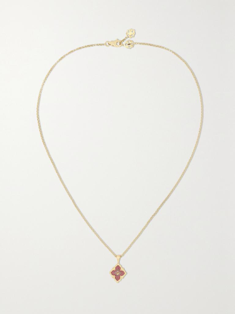 Buccellati Opera Tulle 18k 黄金搪瓷项链