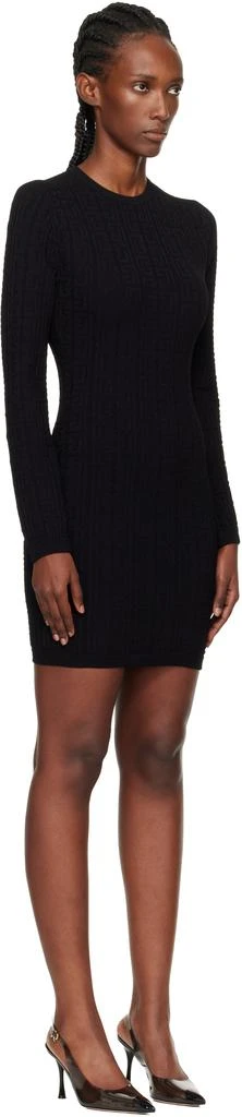 Balmain Black Long Sleeve Monogram Knit Minidress 2