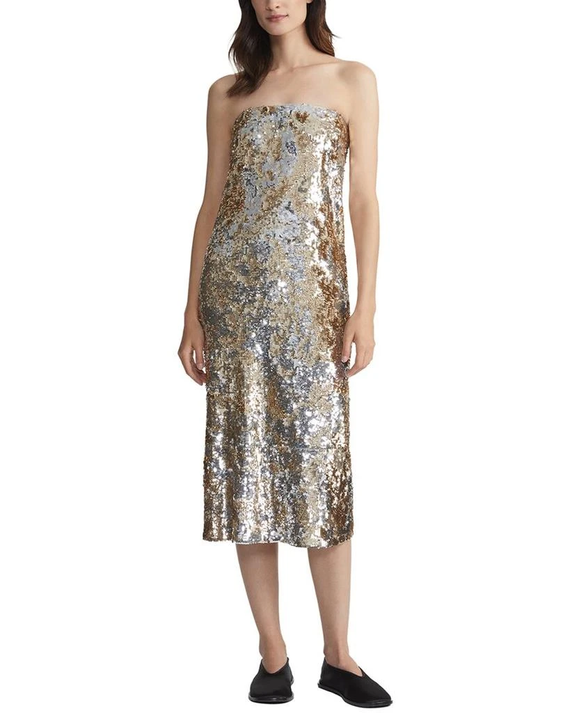 Helsi Linda Strapless Floral Sequin A Line Mini Dress Linda Sequin Mini  Black / M