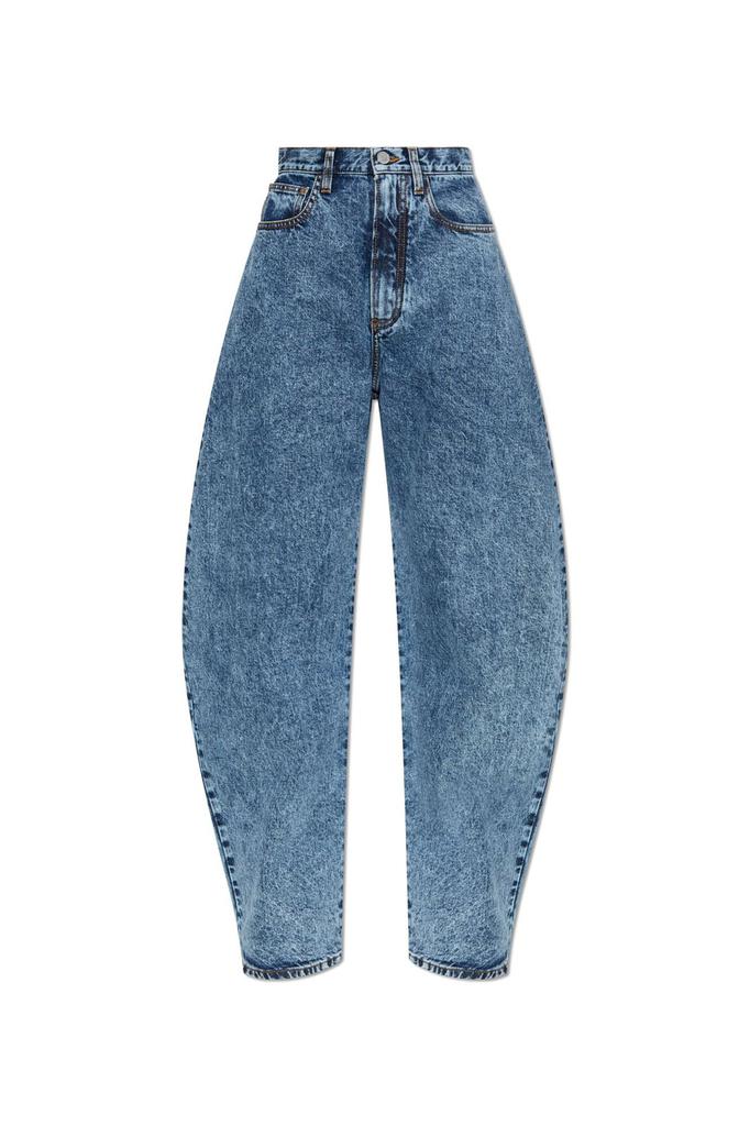 パンツ Alaia KNIT BAND PANTS ALAÏA BLACK KNIT BAND JEANS IN DENIM | ALAÏA MG