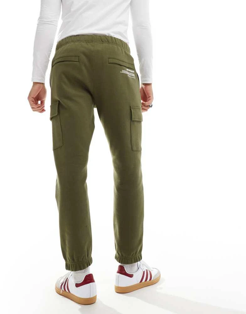 AAPE Aape By A Bathing Ape logo cargo cuffed joggers in khaki 4