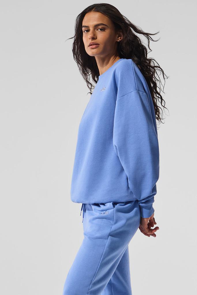 Alo Accolade Crew Neck Pullover - Crystal Clear Blue - Hoodies