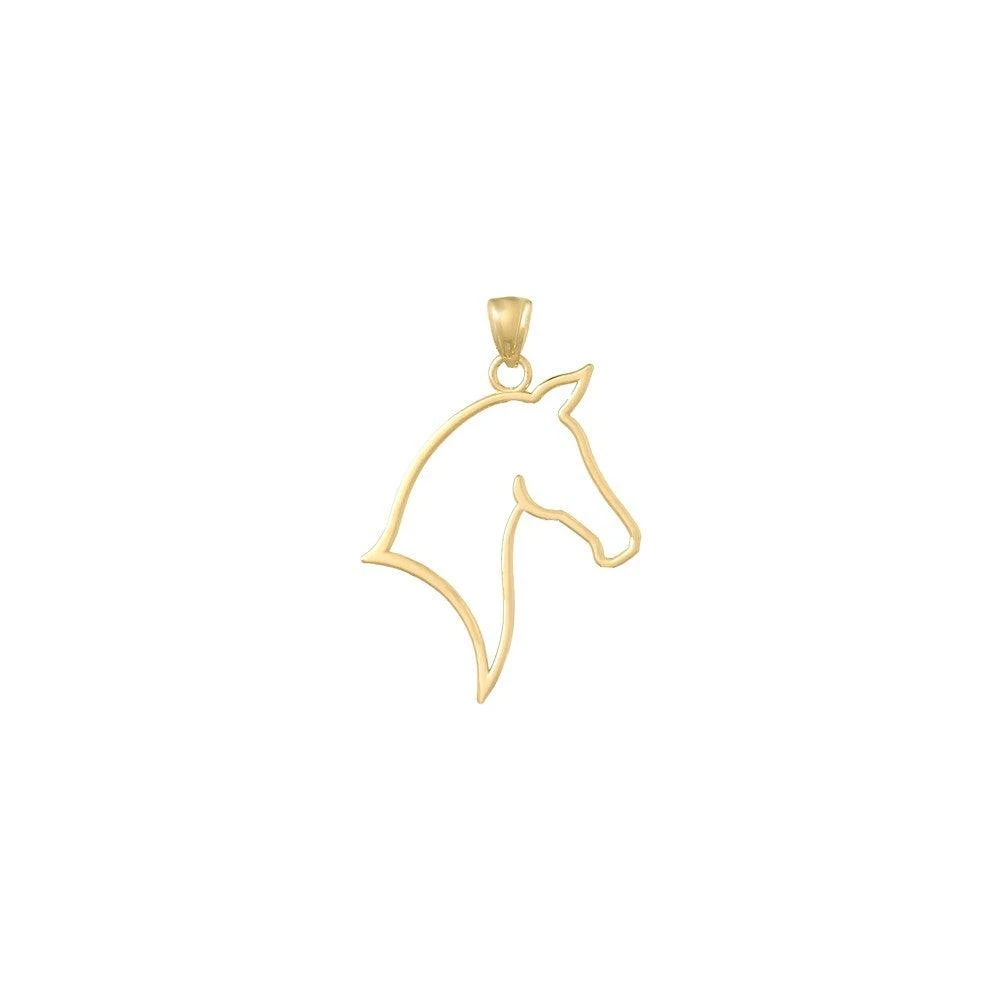 Diamond2Deal 10k Yellow Gold Horse Head Pendant 3