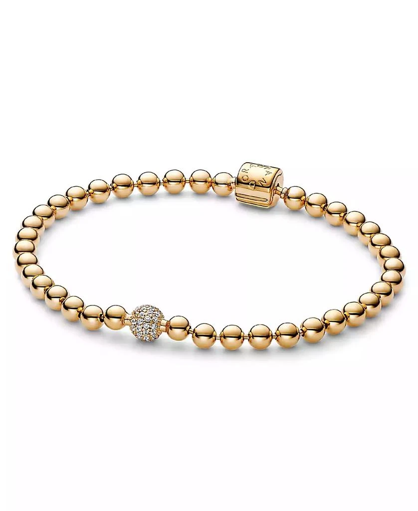 PANDORA Cubic Zirconia 14K Gold-Plated Beads Pave Bracelet