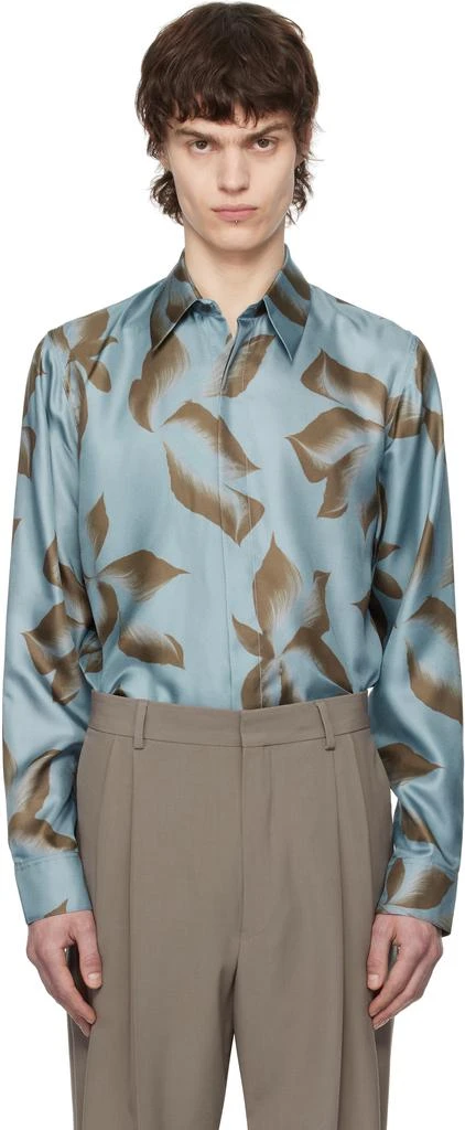 Dries Van Noten Blue Silk Shirt 1