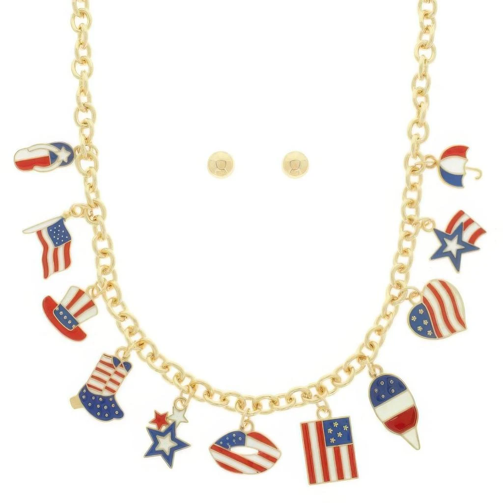TRUEDAMES Americana Theme Charm Necklace Set