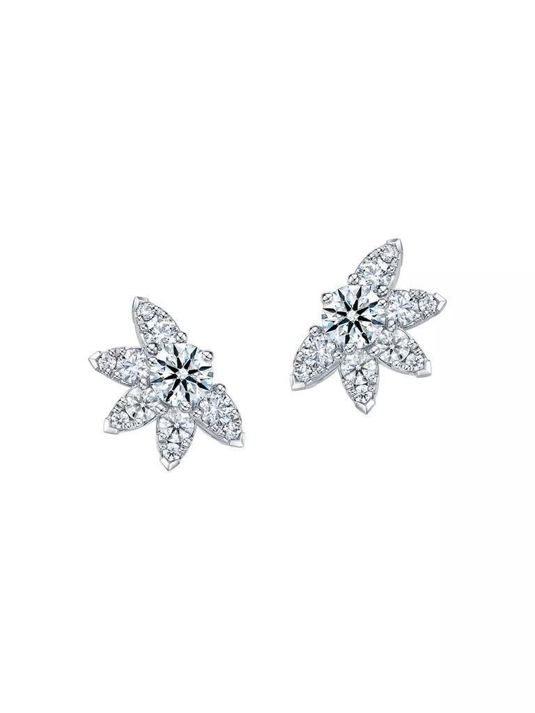Hearts On Fire Aerial 18K White Gold & 1.26 TCW Diamond Small Sun Stud Earrings