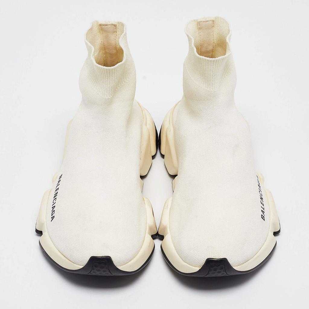 BALENCIAGA Speed Trainer ホワイト Balenciaga Speed 2.0 LT Women's Knit Fur Lines Sneakers Size