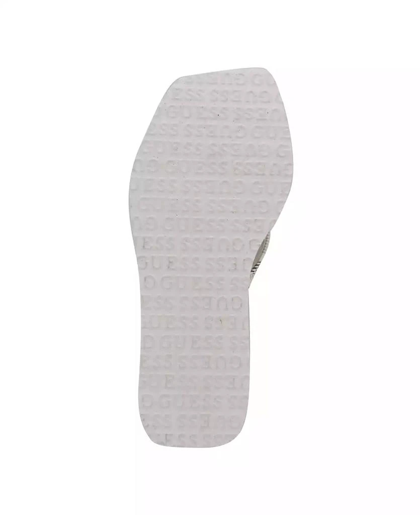 GUESS Women's Demmey Logo Thong Square Toe Eva Wedge Sandals 5