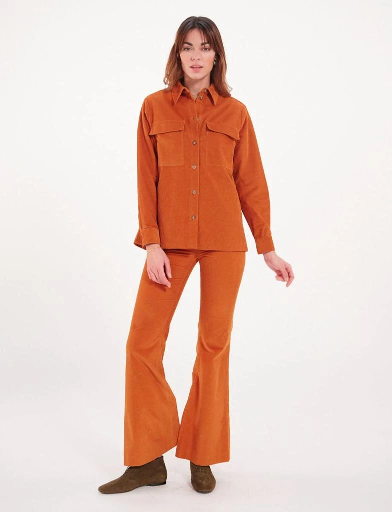 INES DE LA FRESSANGE Chandler orange velvet shirt 4