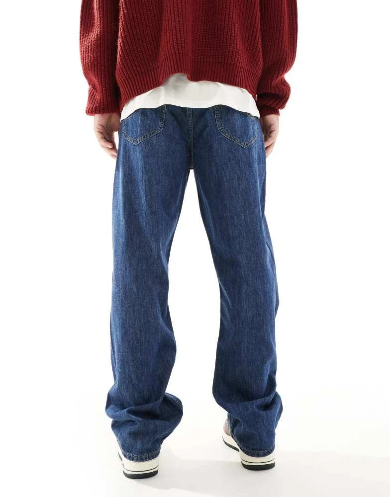 LEE Lee Asher lightweight loose straight fit jeans in mid blue wash 3