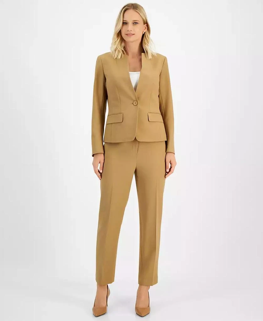 Le Suit Women's Stand-Collar One-Button Pantsuit, Regular & Petite 1