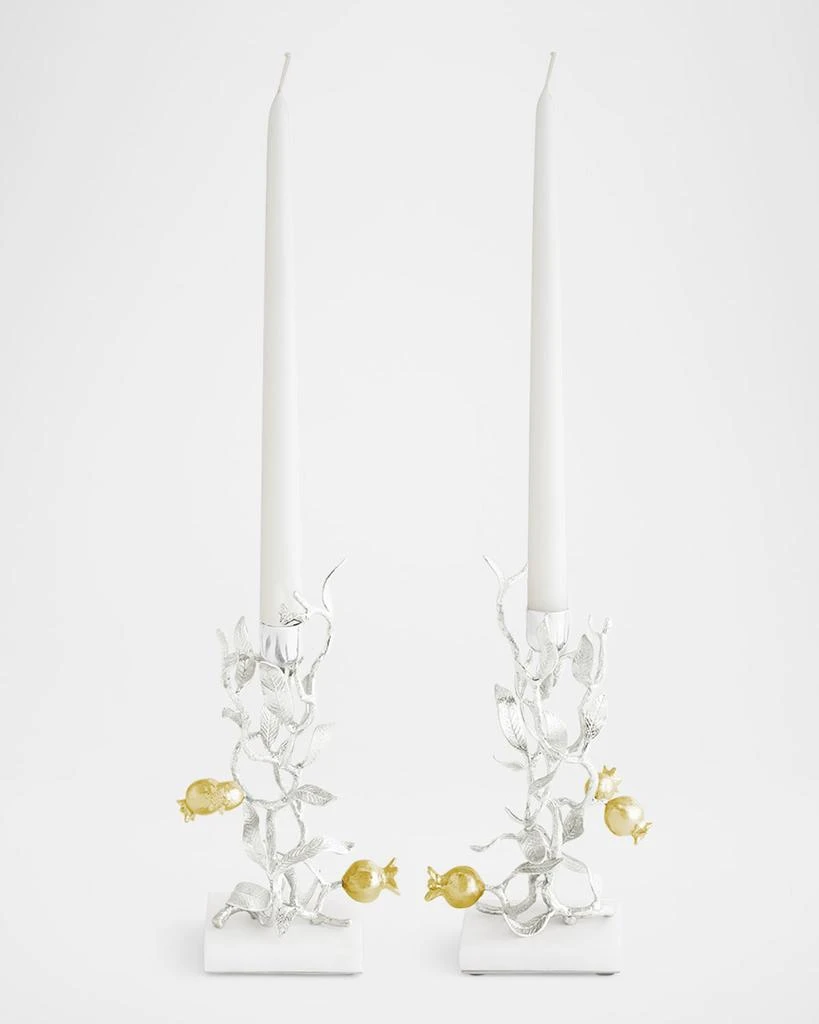 Michael Aram Pomegranate Silver 
Gold Candleholders with 24K Goldplate, Set of 2 3