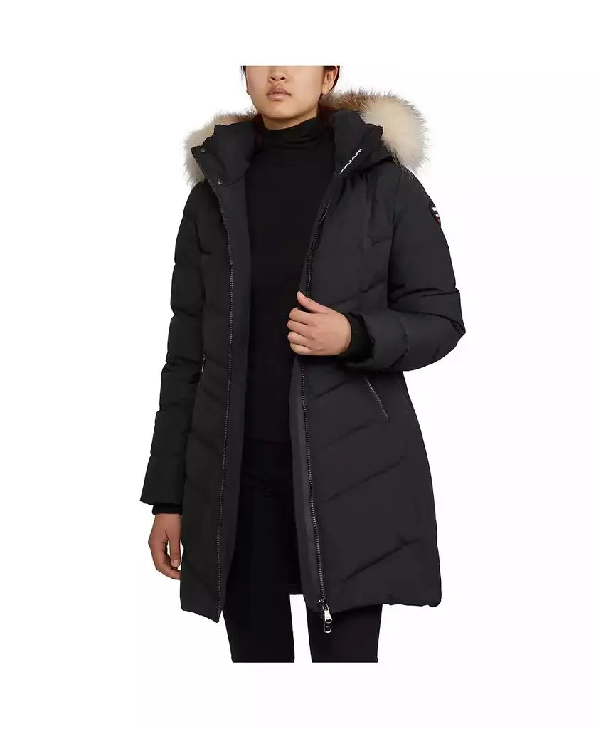 Pajar Women's January Down Chevron Puffer with Detachable Hood Faux Fur