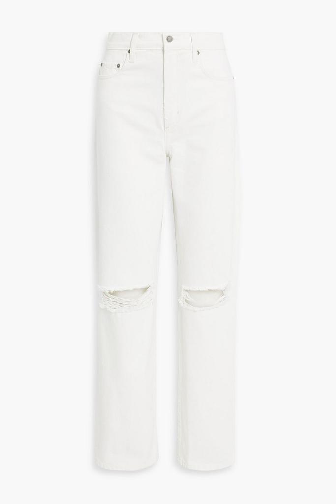 Nobody Denim Love distressed high-rise straight-leg jeans