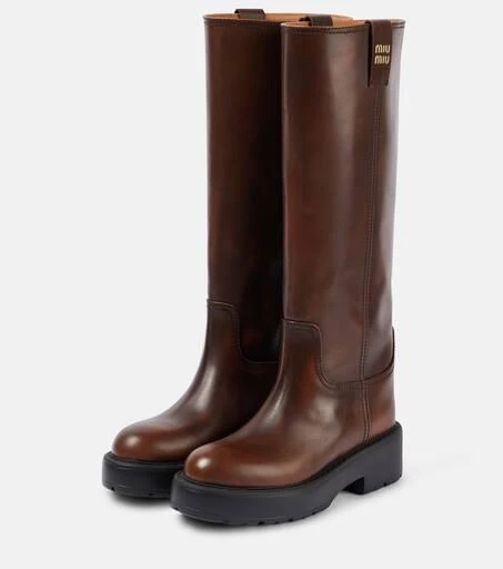 Miu Miu Leather knee-high boots 4