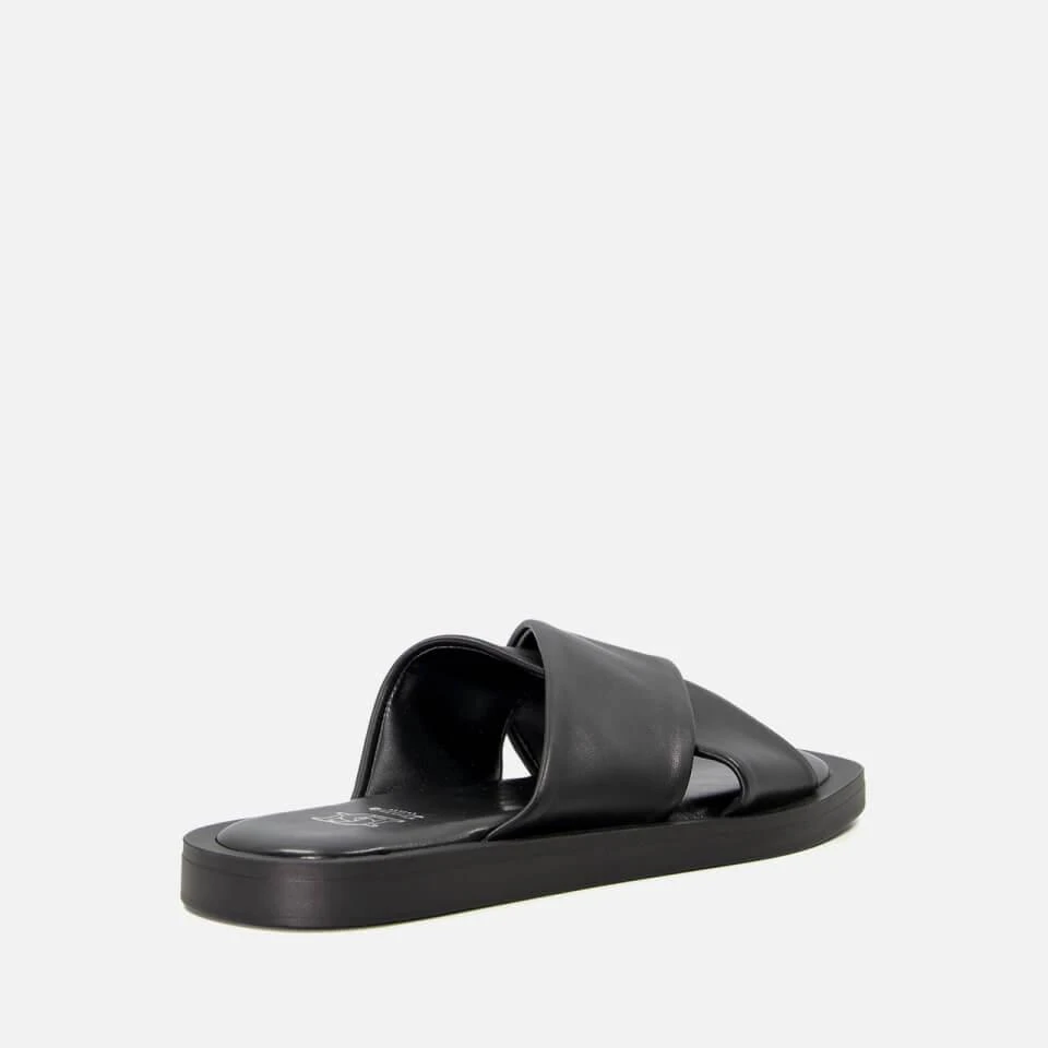 Dune DUNE LONDON LICORICE CROSS FRONT LEATHER SANDALS 3