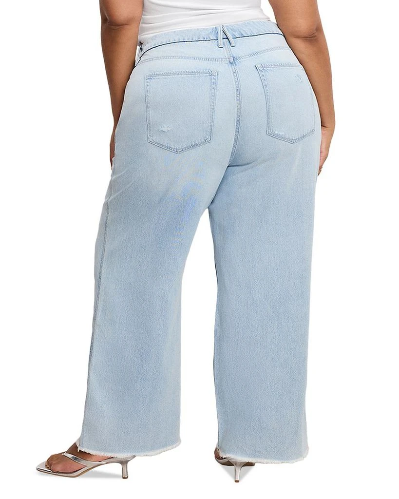 Good American Weightless Good Skate Wide Cropped Jeans in Indigo959 8