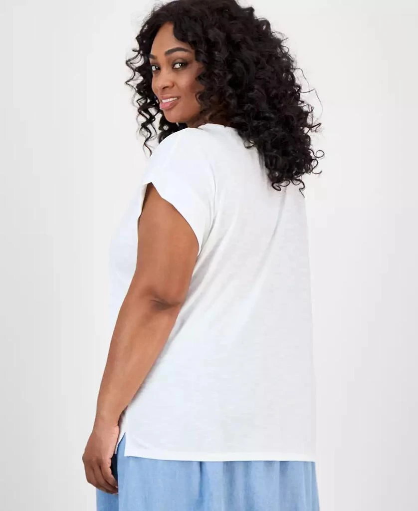 JONES NEW YORK Plus Size Lace-Trim Dolman-Sleeve Top 4