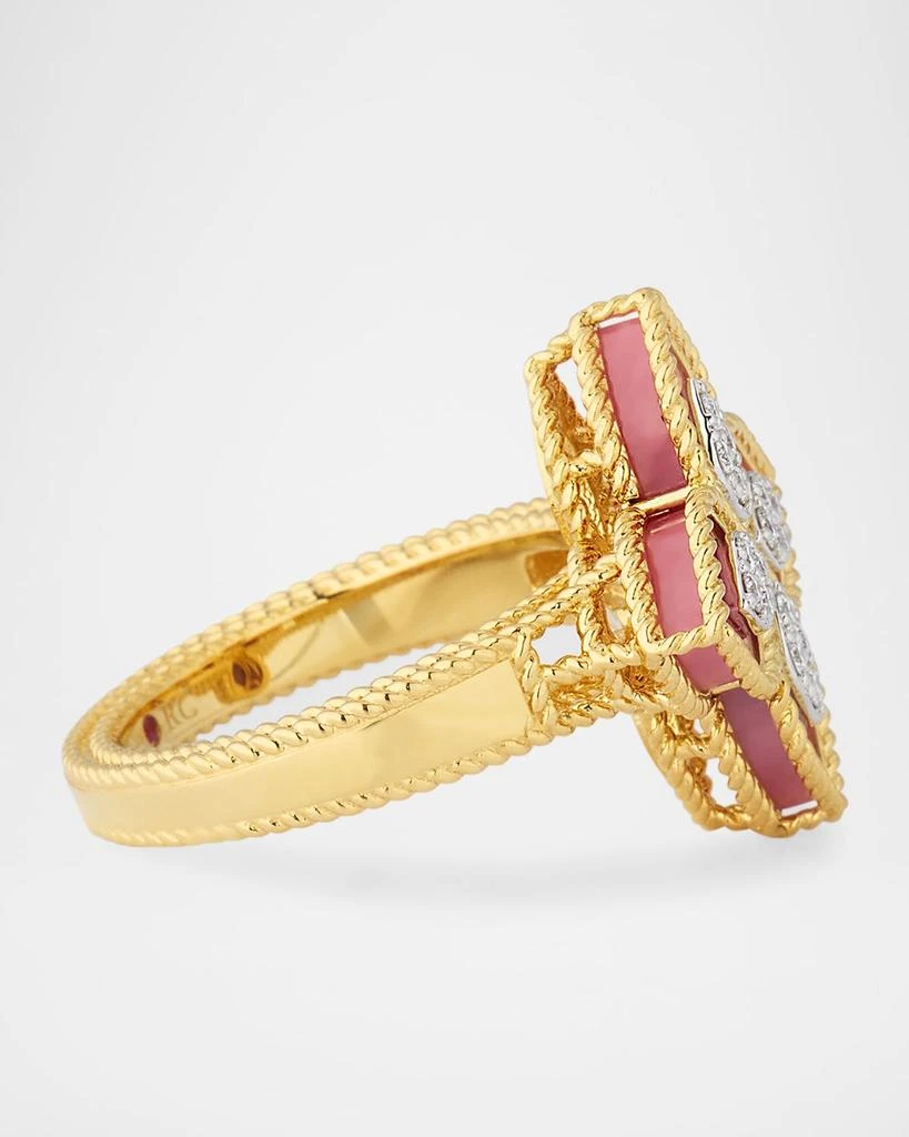 Roberto Coin 18K Yellow Gold Diamond and Rhodonite Ring, Size 6.5 4