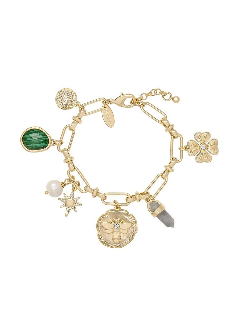 Ramy Brook Stone Charm Celia Goldtone, Semi-Precious Stone 
Cubic Zirconia Bracelet