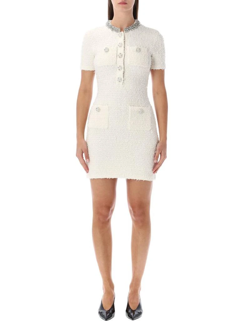 white christmas dresses Self-Portrait - Cream Textured Knit Mini Dress main image 1