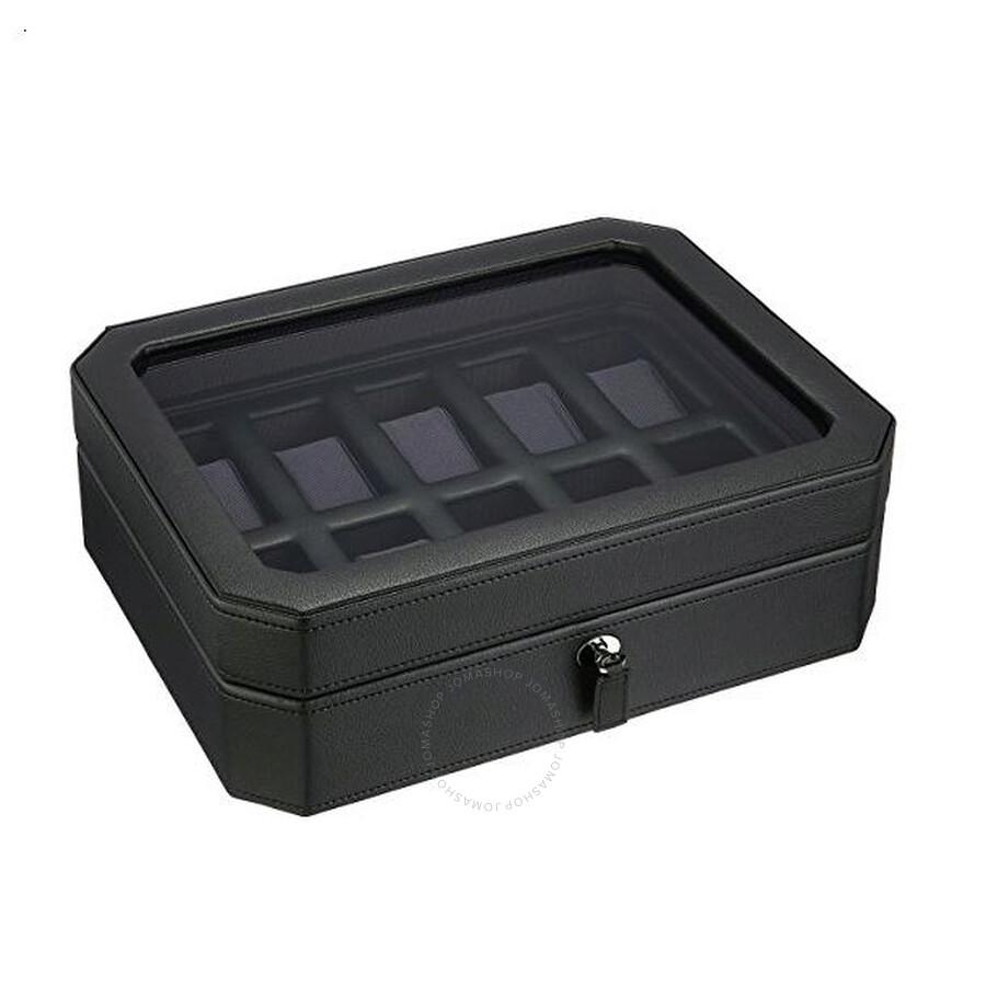 Wolf Windsor Ten Piece Black/Purple Watch Box 458403