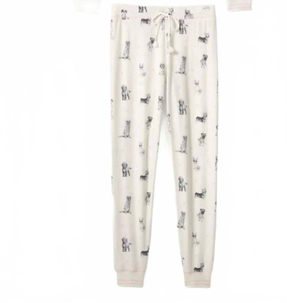 PJ Salvage Women
s My Dog Is My Valentine Jogger In Ivory