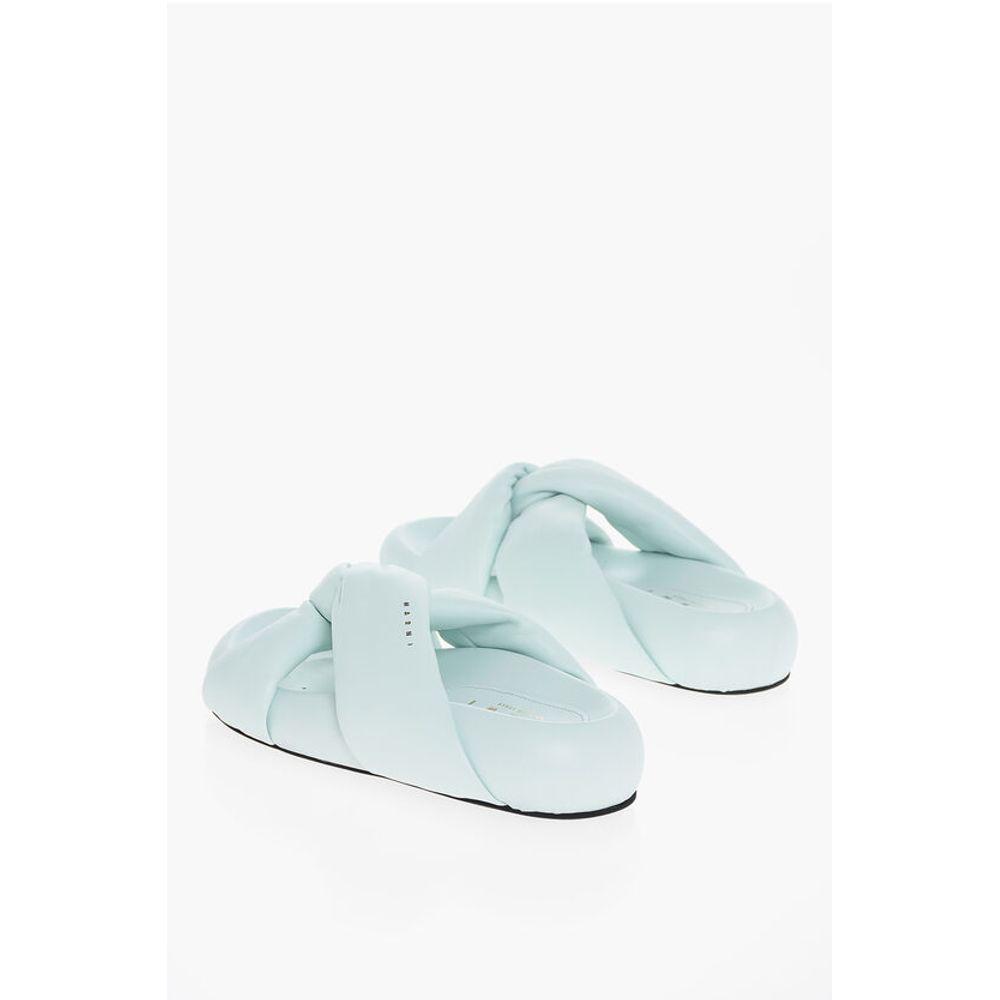 Marni Leather Padded Sliders with Chunky Women's Sole